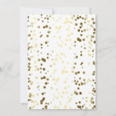 Invitation Gold Confetti Blanc Moderne et élégant mariage (Dos)
