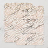 Invitation Gold Confetti Blush Pink Zebra Baby Shower (Devant / Derrière)