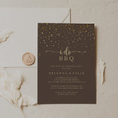 Invitation Gold Confetti Brown I Do BBQ