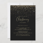Invitation Gold Confetti Calligraphie Script Christing (Devant)