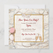 Invitation Gold Confetti Champagne Glam (Devant)