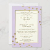 Invitation Gold Confetti Dots Lavender Mariage de célébration (Devant)