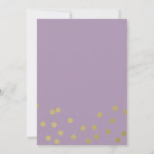 Invitation Gold Confetti Dots Lavender Mariage de célébration (Dos)