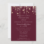 Invitation Gold Confetti Drithday Mariale Burgundy Maroon (Devant)