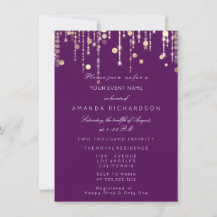 Invitation Gold Confetti Drivers Birthday Bridal Pink Marsala
