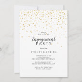 Invitation Gold Confetti Engagement Party (Devant)
