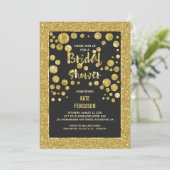 Invitation Gold Confetti et Parties scintillant Chic Fête de (Debout devant)