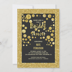 Invitation Gold Confetti et Parties scintillant Chic Fête de