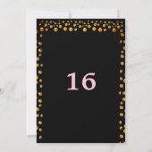 Invitation Gold Confetti et Unicorn o Sweet 16 Anniversaire (Dos)