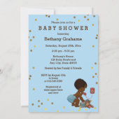 Invitation Gold Confetti Ethnic Boy sur le Baby shower téléph (Dos)