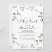 Invitation Gold Confetti Eucalyptus Foliage Mariage Brunch (Devant)