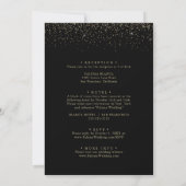 Invitation Gold Confetti Fancy Script Mariage avant et arrièr (Dos)