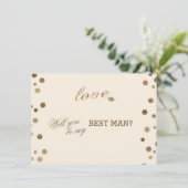 Invitation Gold Confetti Love Champagne Mariage Best Man (Debout devant)