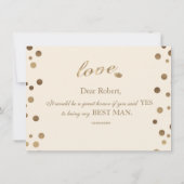 Invitation Gold Confetti Love Champagne Mariage Best Man (Dos)