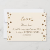 Invitation Gold Confetti Love Champagne Mariage Bridesmaid (Dos)