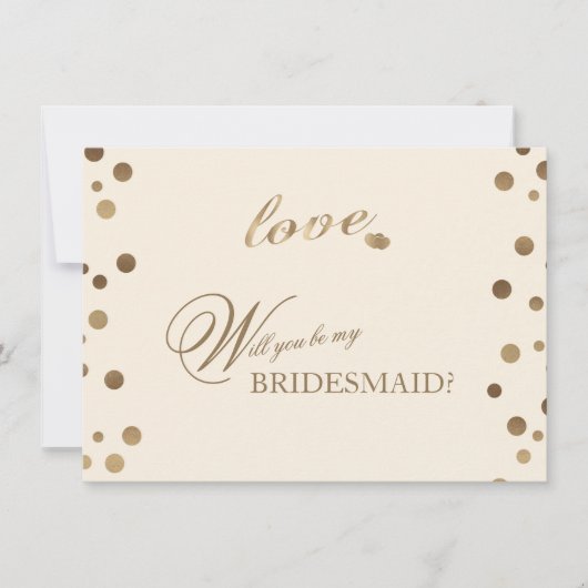 Invitation Gold Confetti Love Champagne Mariage Bridesmaid (Devant)