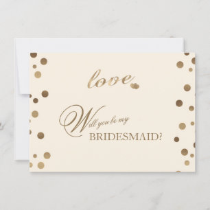 Invitation Gold Confetti Love Champagne Mariage Bridesmaid