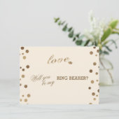 Invitation Gold Confetti Love Champagne Mariage Ring Bearer (Debout devant)