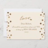 Invitation Gold Confetti Love Champagne Mariage Ring Bearer (Dos)