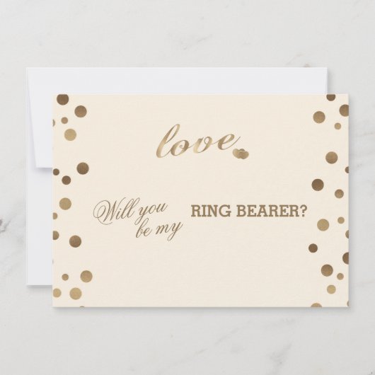Invitation Gold Confetti Love Champagne Mariage Ring Bearer (Devant)