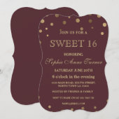 Invitation Gold Confetti Love Mariage Bourgogne Inviter (Devant / Derrière)