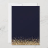 Invitation Gold Confetti Marine Bachelorette moderne (Dos)