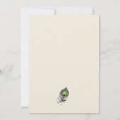 Invitation Gold Confetti Peacock Feathes Mariage (Dos)