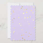 Invitation Gold Confetti Pieds bébé fille garçon douche viole (Dos)