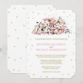 Invitation Gold Confetti Roses roses roses Bébés Respirer (Devant / Derrière)