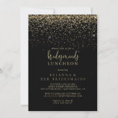 Invitation Gold Confetti Script Bridesservatrices Luncheon Do (Devant)