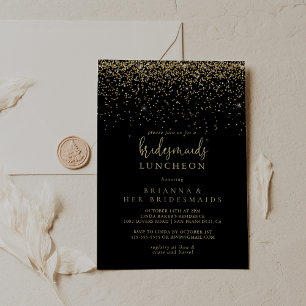 Invitation Gold Confetti Script Bridesservatrices Luncheon Do