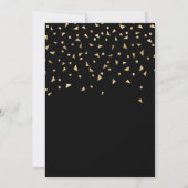 Invitation Gold Confetti sur Black 30th Birthday Party (Dos)