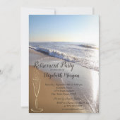 Invitation Gold Confetti Verre Tropical Beach Retraite (Devant)