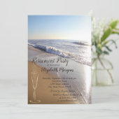 Invitation Gold Confetti Verre Tropical Beach Retraite (Debout devant)