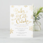 Invitation Gold & Coral Baby c'est Cold Outside Shower Invita (Debout devant)