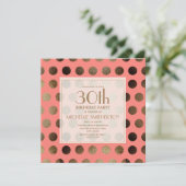 Invitation Gold Coral Pois 30e anniversaire (Debout devant)