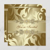 Invitation Gold Corporate Christmas Party (Devant / Derrière)