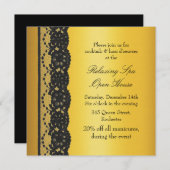 Invitation Gold Corporate Open House avec dentelle (Devant / Derrière)