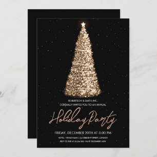 Invitation Gold Corporate Xmas Tree Fête