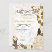 Invitation Gold Cowgirl Charro Western Quinceañera (Devant)