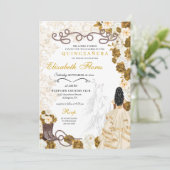Invitation Gold Cowgirl Charro Western Quinceañera (Debout devant)