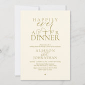 Invitation Gold Cream Happily Ever After Dinner Wedding (Devant)