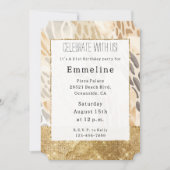 Invitation Gold Cream Poster de animal ivoire Abstrait (Devant)