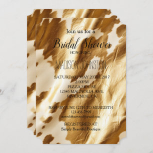 Invitation Gold Cream Western Cowhide