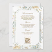 Invitation Gold Crest Royal Indian White Peacock Mariage (Dos)