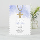 Invitation Gold Cross Religieux (Debout devant)