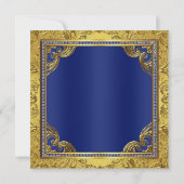 Invitation Gold Crown Royal Blue Fancy Baby shower Prince (Dos)