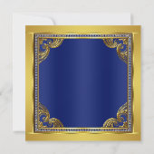Invitation Gold Crown Royal Blue Gold Prince Baby shower (Dos)