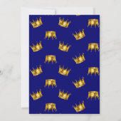 Invitation Gold Crown Royal Blue Prince Boy Baby shower (Dos)