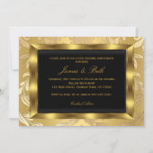 Invitation Gold Damask Bow Photo 50th Mariage Anniversary 4 (Dos)